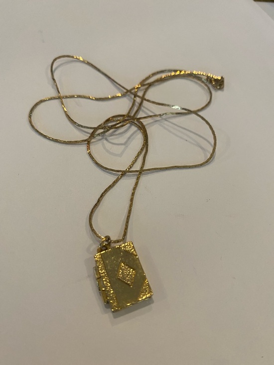 Vintage Jewelry - Vintage Gold Book Locket Necklace